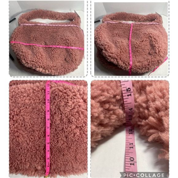 BNWT XXL ROKH FAUX FUR LARGE SHOULDER OR CROSSBODY PINK Unique Look Price Firm! - Picture 8 of 16